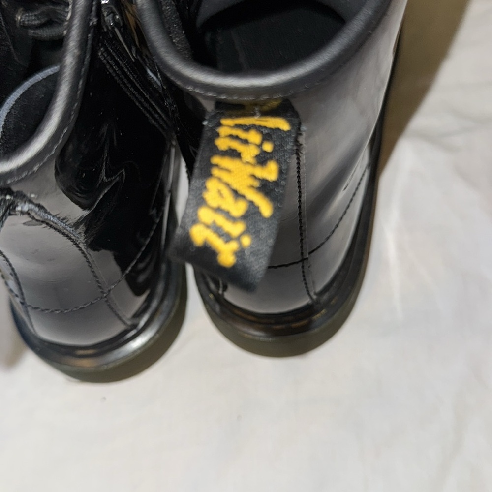 Dr. Martens 1460 Patent Leather Boots Black Glossy 7 Women Y2K goth - Picture 5 of 10